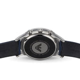 Emporio Armani Renato Chronograph Blue Dial Black Leather Strap Watch For Men - AR11216 Buy Now By Emporio Armani