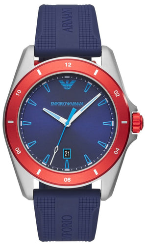 Emporio Armani Sigma Quartz Blue Dial Blue Silicone Strap Watch For Men - AR11217 Buy Now By Emporio Armani