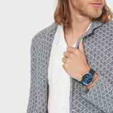 Emporio Armani Giovanni T Bar Chronograph Quartz Blue Dial Blue Leather Strap Watch For Men - AR11226 Buy Now By Emporio Armani