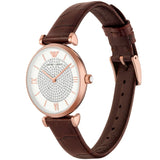 Emporio Armani Gianni T-Bar Silver Dial Brown Leather Strap Watch For Women - AR11269 Buy Now By Emporio Armani
