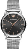 Emporio Armani Luigi Analog Black Dial Silver Mesh Bracelet Watch For Men - AR11272 Buy Now By Emporio Armani