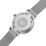 Emporio Armani Gianni T-Bar Quartz Mother of Pearl Dial Silver Mesh Bracelet Watch For Women - AR11319 Buy Now By Emporio Armani