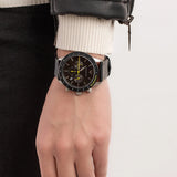 Emporio Armani Mario Chronograph Black Dial Black Leather Strap Watch For Men - AR11325 Buy Now By Emporio Armani