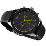 Emporio Armani Mario Chronograph Black Dial Black Leather Strap Watch For Men - AR11325 Buy Now By Emporio Armani