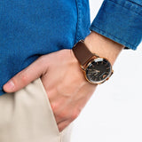 Emporio Armani Aviator Quartz Black Dial Brown Leather Strap Watch For Men - AR11337 Buy Now By Emporio Armani