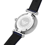 Emporio Armani Gianni T Bar Quartz Crystals Silver Dial Blue Leather Strap Watch For Women - AR11344 Buy Now By Emporio Armani