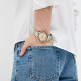 Emporio Armani Mario Chronograph Beige Dial Silver Steel Strap Watch For Men - AR11352 Buy Now By Emporio Armani