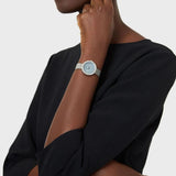 Emporio Armani Rosa Diamonds Mother of Pearl Blue Dial Silver Mesh Bracelet Watch For Women - AR11380 Buy Now By Emporio Armani