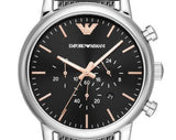 Emporio Armani Luigi Chronograph Quartz Black Dial Silver Mesh Bracelet Watch For Men - AR11429 Buy Now By Emporio Armani