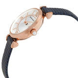 Emporio Armani Gianni T-Bar Analog Mother of Pearl Dial Blue Leather Strap Watch For Women - AR11468 Buy Now By Emporio Armani