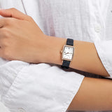 Emporio Armani Gianni T Bar Crystals Silver Dial Blue Leather Strap Watch For Women - AR11469 Buy Now By Emporio Armani