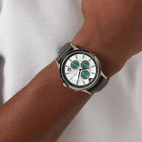 Emporio Armani Renato Chronograph Silver Dial Black Leather Strap Watch for Men - AR11473 Buy Now By Emporio Armani