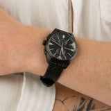 Emporio Armani Claudio Chronograph Black Dial Black Leather Strap Watch For Men - AR11483 Buy Now By Emporio Armani