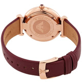 Emporio Armani Gianni T Bar Crystals Maroon Dial Maroon Leather Strap Watch for Women - AR11487 Buy Now By Emporio Armani