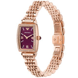 Emporio Armani Two Hand Diamonds Burgundy Dial Rose Gold Steel Strap Watch For Women - AR11488 Buy Now By Emporio Armani