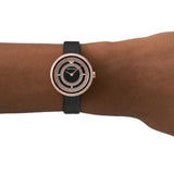 Emporio Armani Rosa Two Hand Black Dial Black Leather Strap Watch For Women - AR11493 Buy Now By Emporio Armani