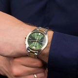 Emporio Armani Claudio Chronograph Green Dial Two Tone Steel Strap Watch For Women - AR11511 Buy Now By Emporio Armani