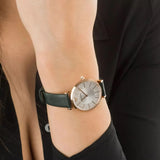 Emporio Armani Pro Planet Analog Silver Dial Green Leather Strap Watch For Women - AR11517 Buy Now By Emporio Armani