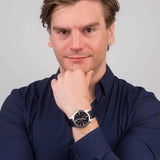 Emporio Armani Claudio Chronograph Black Dial Black Leather Strap Watch For Men - AR11542 Buy Now By Emporio Armani