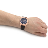 Emporio Armani Federico Chronograph Blue Dial Brown Leather Strap Watch For Men - AR11563 Buy Now By Emporio Armani