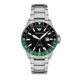 Emporio Armani Sea Explorer GMT Quartz Black Dial Silver Steel Strap Watch For Men - AR11589 Buy Now By Emporio Armani