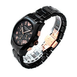 Emporio Armani Chronograph Black Ceramic Stainless Steel Dial Watch For Women - AR1411 Buy Now By Emporio Armani