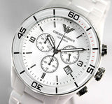 Emporio Armani Ceramic Chronograph White Dial White Ceramic Strap Watch For Men - AR1424 Buy Now By Emporio Armani