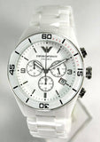 Emporio Armani Ceramic Chronograph White Dial White Ceramic Strap Watch For Men - AR1424 Buy Now By Emporio Armani