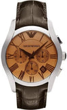 Emporio Armani Valente Chronograph Amber Dial Brown Leather Strap Watch For Men - AR1634 Buy Now By Emporio Armani