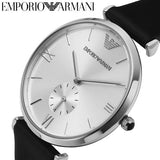 Emporio Armani Retro Analog Quartz Silver Dial Black Leather Strap Watch For Men - AR1674 Buy Now By Emporio Armani