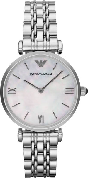 Emporio Armani T Bar Mother of Pearl Dial Steel Strap Watch For Women - AR1682 Buy Now By Emporio Armani