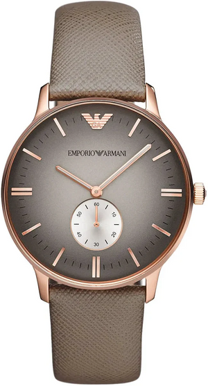 Emporio Armani Gianni Gray Dial Brown Leather Strap Watch for Men - AR1723 Authentic Buy Shop Now