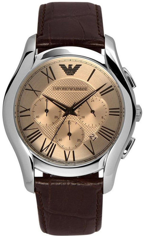 Emporio Armani Valente Chronograph Brown Dial Brown Leather Strap Watch For Men - AR1785 Buy Now By Emporio Armani