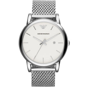 Emporio Armani Luigi White Dial Silver Mesh Strap Watch for Men - AR1812 Authentic Buy Shop Now