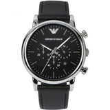 Emporio Armani Luigi Chronograph Black Dial Black Leather Watch For Men - AR1828 Buy Now By Emporio Armani