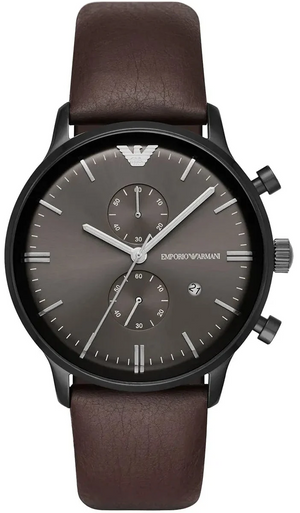 Emporio Armani Retro Chronograph Brown Dial Brown Leather Strap Watch for Men - AR1932 Authentic Buy Shop Now