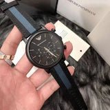 Emporio Armani Luigi Chronograph Quartz Black Dial Two Tone Nylon Strap Watch For Men - AR1948 Buy Now By Emporio Armani
