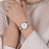 Emporio Armani Gianni T Bar Quartz Mother of Pearl Dial White Leather Strap Watch For Women - AR1965 Buy Now By Emporio Armani