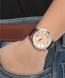 Emporio Armani Classic Quartz Brown Dial Brown Leather Strap Watch For Men - AR2427 Buy Now By Emporio Armani