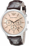 Emporio Armani Classic Chronograph Beige Dial Brown Leather Strap Watch For Men - AR2433 Buy Now By Emporio Armani