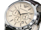 Emporio Armani Classic Chronograph Beige Dial Brown Leather Strap Watch For Men - AR2433 Buy Now By Emporio Armani
