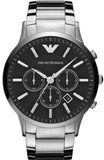 Emporio Armani Sportivo Chronograph Black Dial Silver Steel Strap Watch For Men - AR2460 Buy Now By Emporio Armani