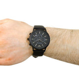 Emporio Armani Sportivo Chronograph Black Dial Black Leather Strap Watch For Men - AR2461 Buy Now By Emporio Armani