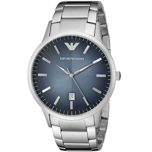 Emporio Armani Renato Blue Dial Silver Steel Strap Watch For Men - AR2472 Buy Now By Emporio Armani