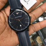 Emporio Armani Renato Blue Dial Blue Leather Strap Watch For Men - AR2479 Buy Now By Emporio Armani