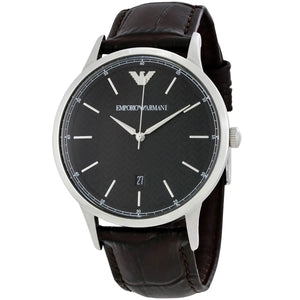Emporio Armani Renato Large Black Dial Brown Leather Strap Watch for Men - AR2480 Authentic Buy Shop Now