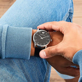 Emporio Armani Luigi Quartz Black Dial Black Leather Strap Watch For Men - AR2500 Buy Now By Emporio Armani