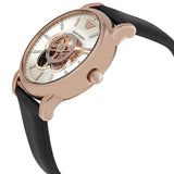 Emporio Armani Luigi Automatic Silver Dial Black Leather Strap Watch For Men - AR60013 Buy Now By Emporio Armani