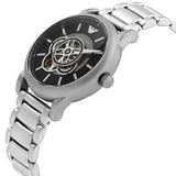 Emporio Armani Meccanico Automatic Skeleton Black Dial Silver Steel Strap Watch For Men - AR60021 Buy Now By Emporio Armani