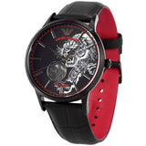 Emporio Armani Meccanico Skeleton Black Dial Black Leather Strap Watch For Men - AR60046 Buy Now By Emporio Armani